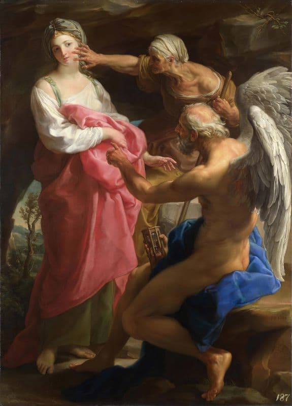 Time Orders Old Age To Destroy Beauty as a canvas print