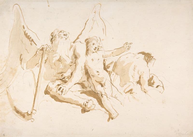 Time Seated, with Two Attendant Figures (1696–1770) as a canvas print