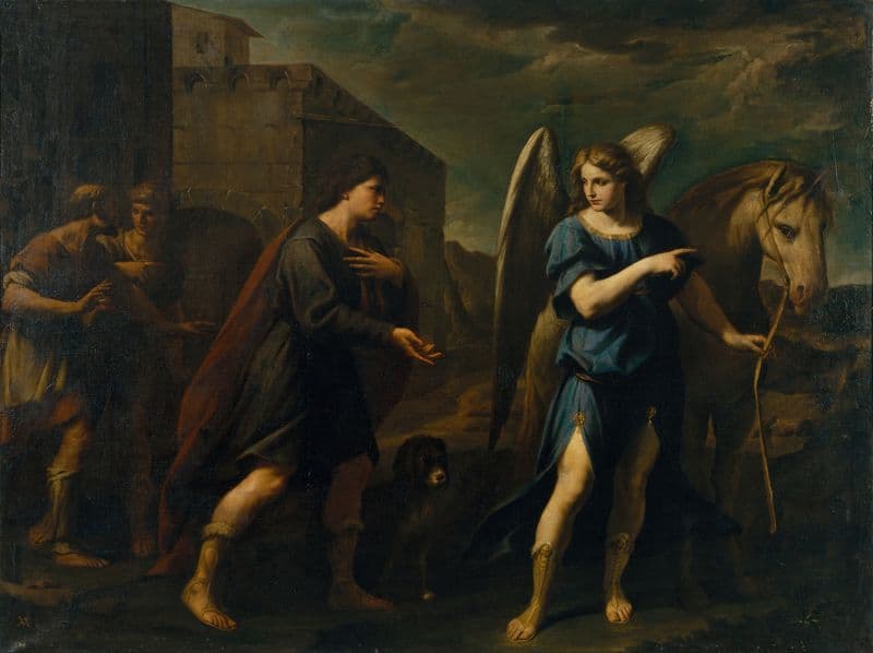 Tobias Meets the Archangel Raphael (circa 1640) as a canvas print
