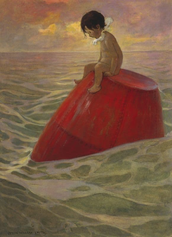 Tom sat upon the buoy long days as a canvas print