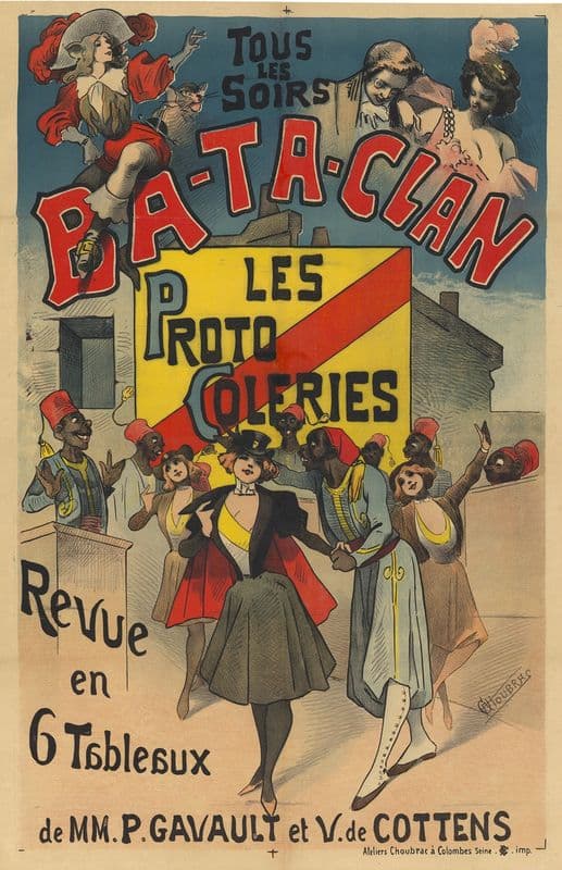 Tous les soirs Ba-Ta-Clan, les Protocoleries, revue en 6 tableaux de MM. P. Gavault et V. de Cotens as a canvas print