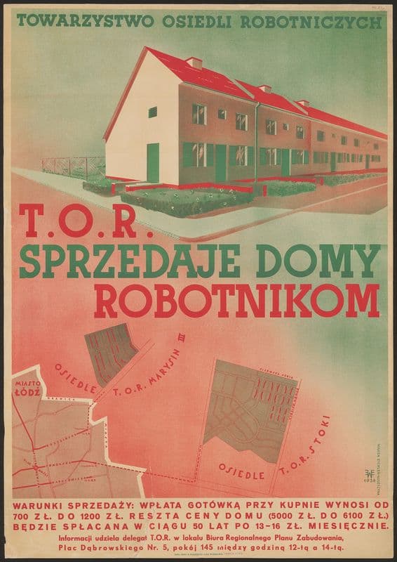Towarzystwo Osiedli Robotniczych T.O.R. sprzedaje domy robotnikim as a canvas print