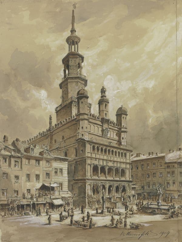 Town hall of Posen as a canvas print