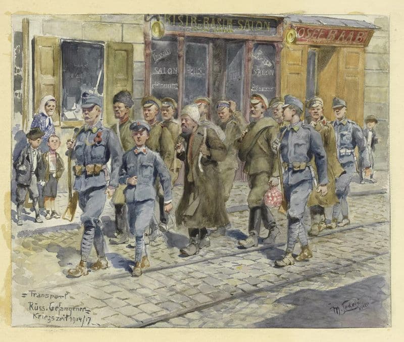 Transport Russischer Gefangener, Kriegszeit 1914-1917 as a canvas print