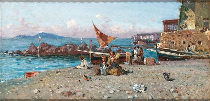 Trattoria e Monte di Misella a Posillipo as a canvas print