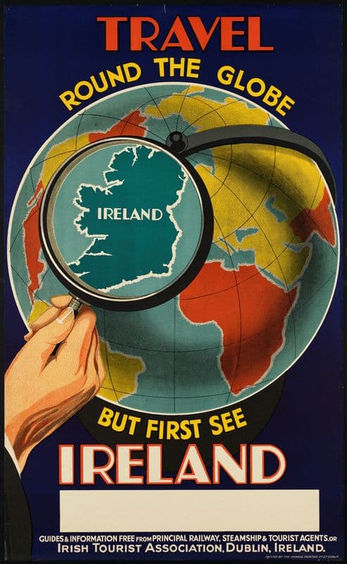 Travel round the globe but first see Ireland as a canvas print