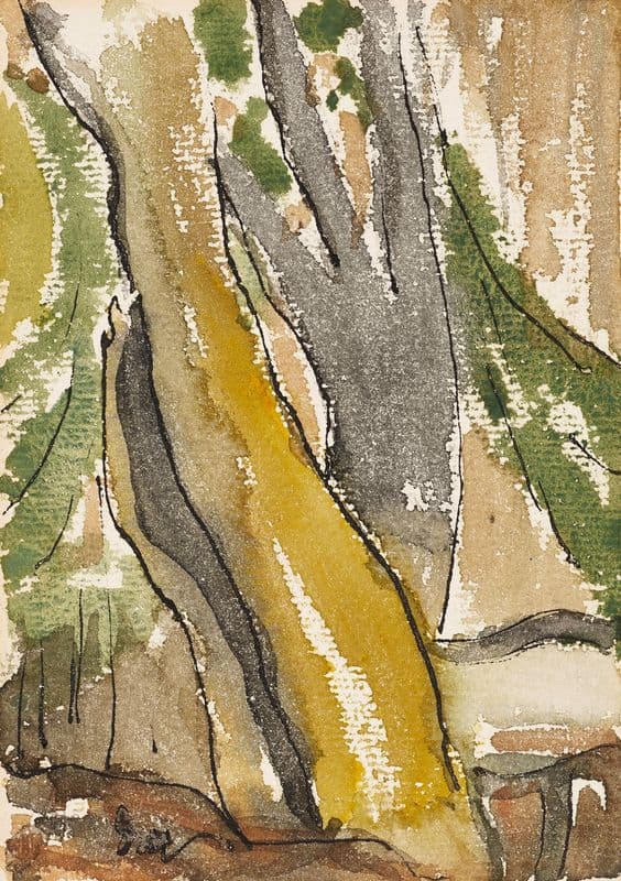 Trees Behind the House as a canvas print