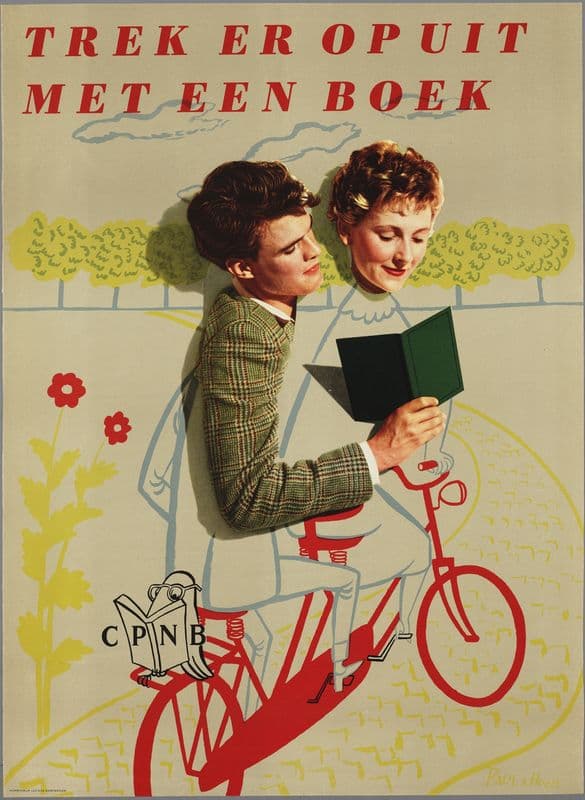 Trek er op uit met een boek as a canvas print