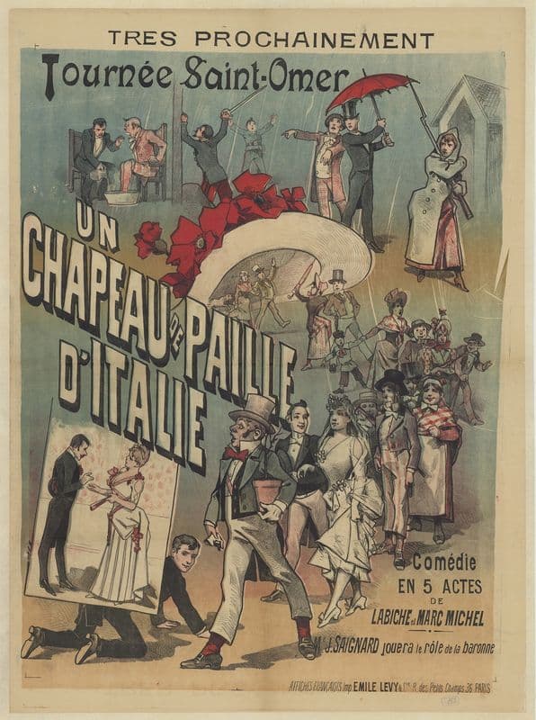 Très prochainement Tournée de Saint-Omer. Un chapeau de paille d’Italie, comédie en 5 actes de Labiche et Marc Michel as a canvas print