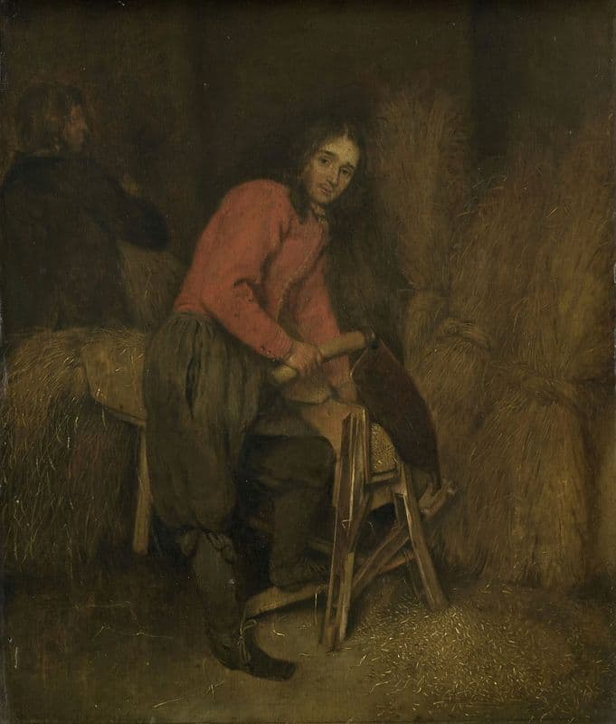 Trimming bales of hay (1660 - 1684) as a canvas print