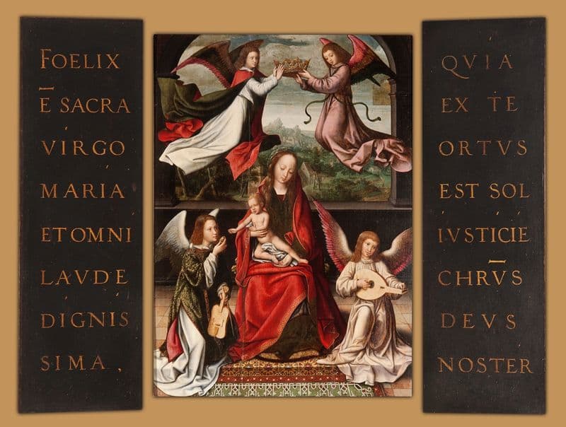 Triptych of the Coronation of the Virgin (1551-1575) as a canvas print