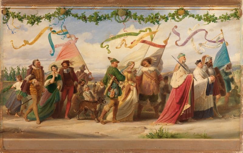 Triumph des Königs Wein, 5. Bild (after 1850) as a canvas print