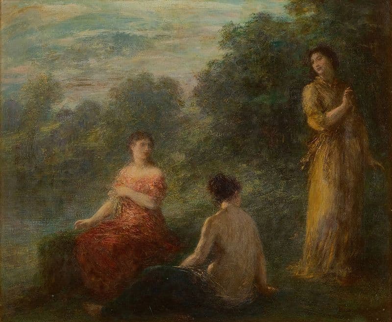 Trois Nymphes Près D’une Source as a canvas print