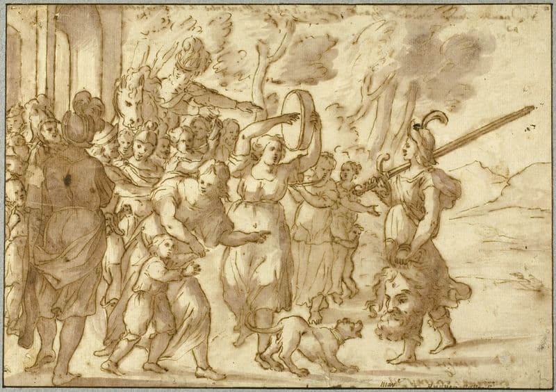 Truimph of David Over Goliath as a canvas print