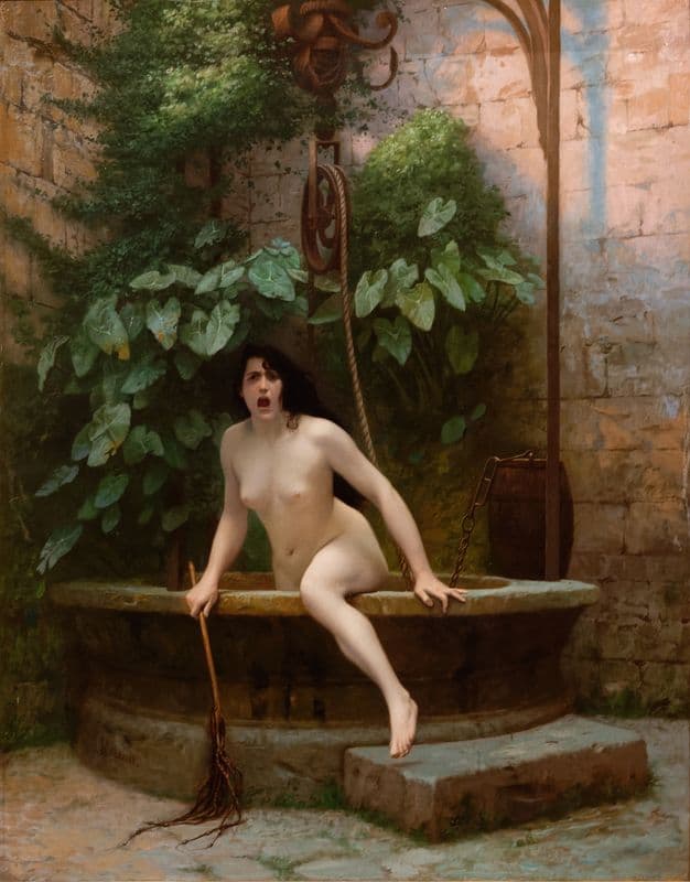 Truth Coming Out of Her Well to Shame Mankind as a canvas print