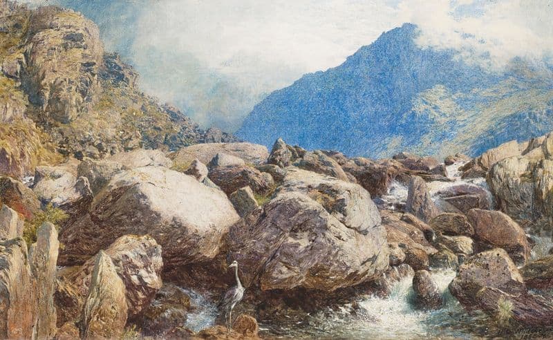 Tryfan Orwen falls, Wales (1856-7) as a canvas print