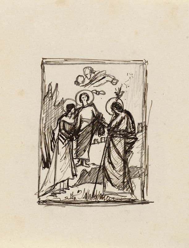 tude pour un tableau représentant la Sainte Famille as a canvas print