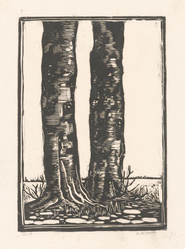 Twee boomstammen (1892 - 1951) as a canvas print