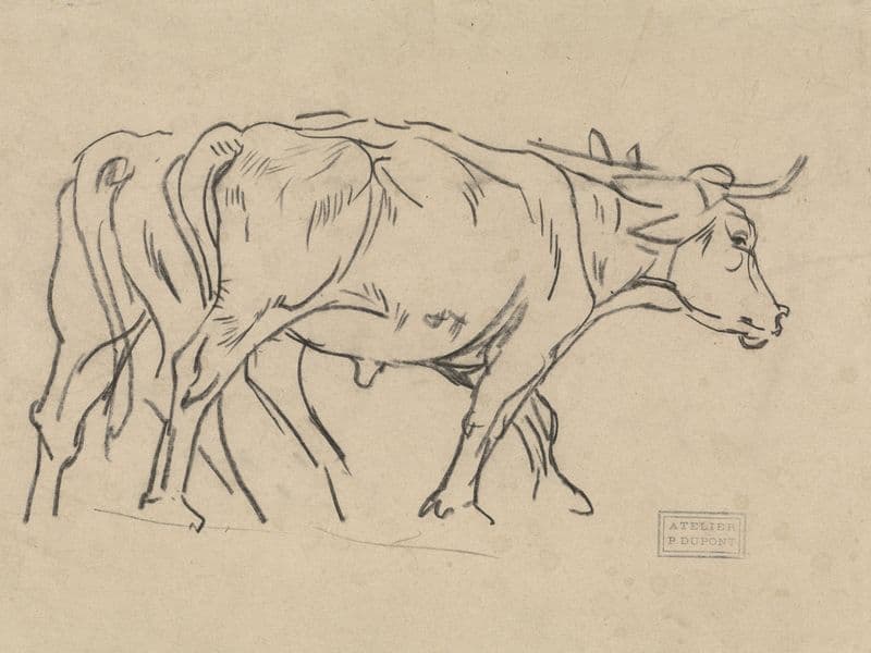Twee trekossen (1880-1911) as a canvas print
