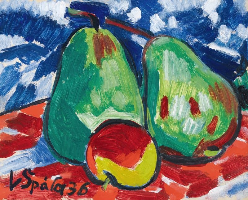 Two Apples And A Pear as a canvas print