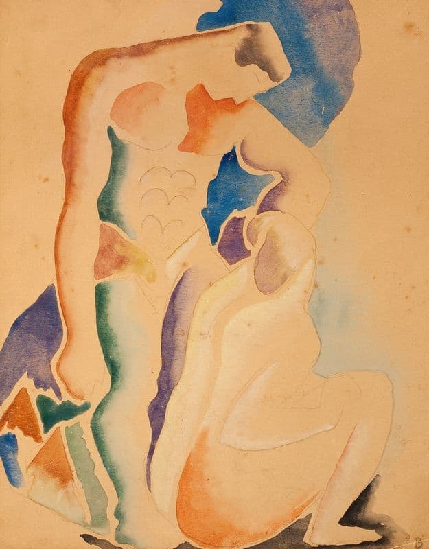 Two Bathers (circa 1919-21) as a canvas print