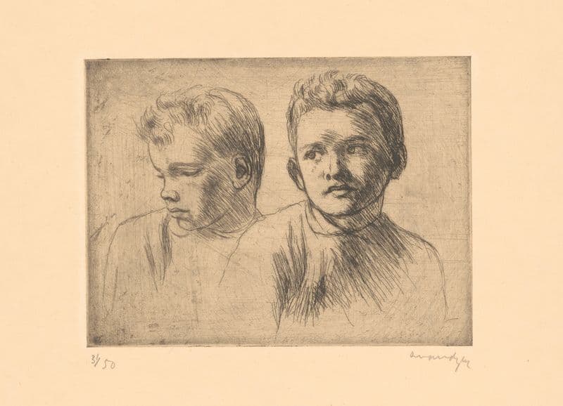 Two boys’ heads as a canvas print