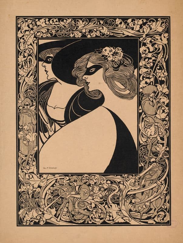 Two masked women (1890-1920) as a canvas print