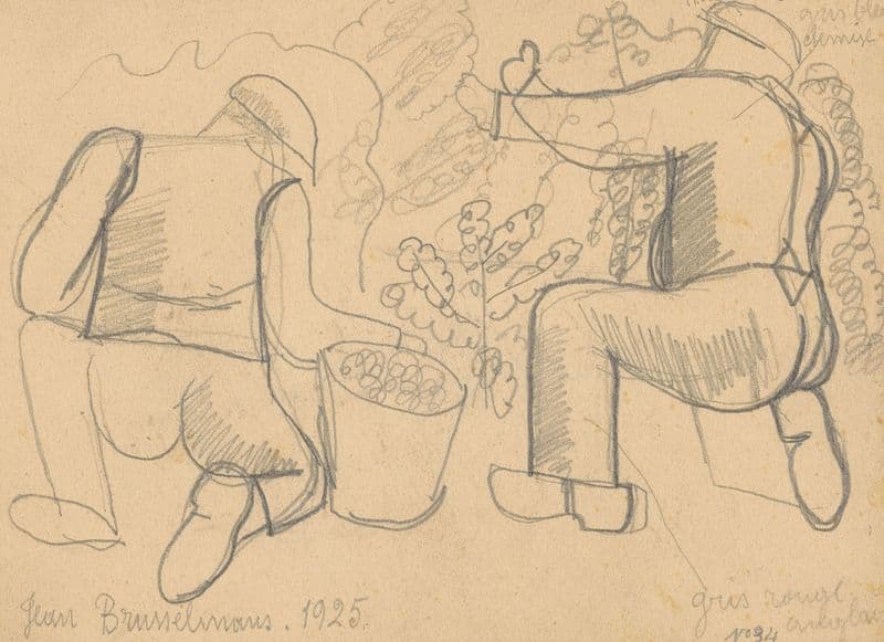 Two men gardening as a canvas print