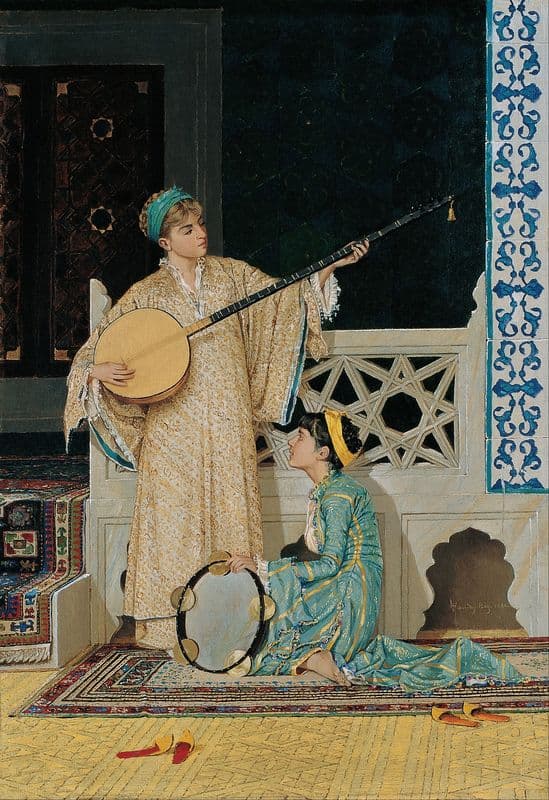 Two Musician Girls as a canvas print