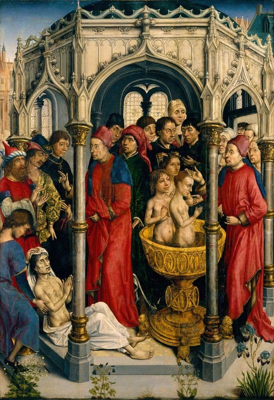 Two Scenes from the Life of a Saint (1480-1510) as a canvas print