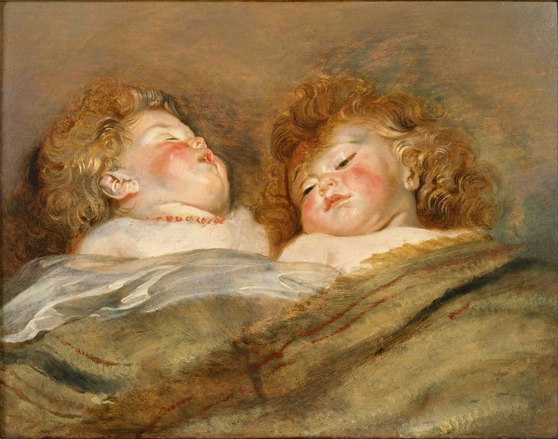 Two Sleeping Children as a canvas print