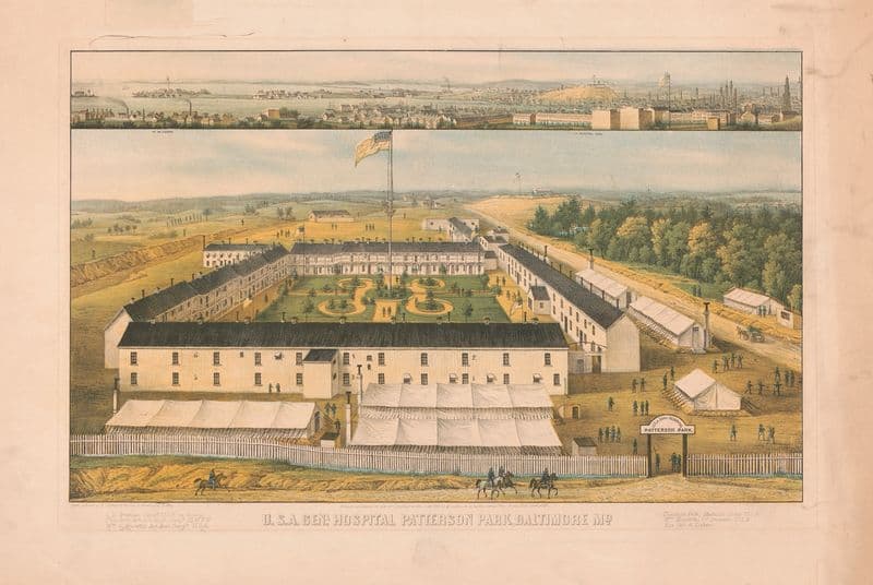 U.S.A. General Hospital Patterson Park, Baltimore, Md as a canvas print