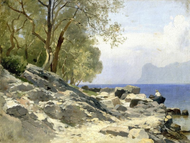 Ufer am Gardasee (circa 1890) as a canvas print