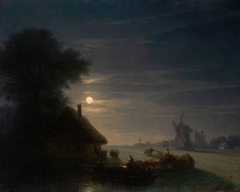 Ukrainian Landscape at Night as a canvas print