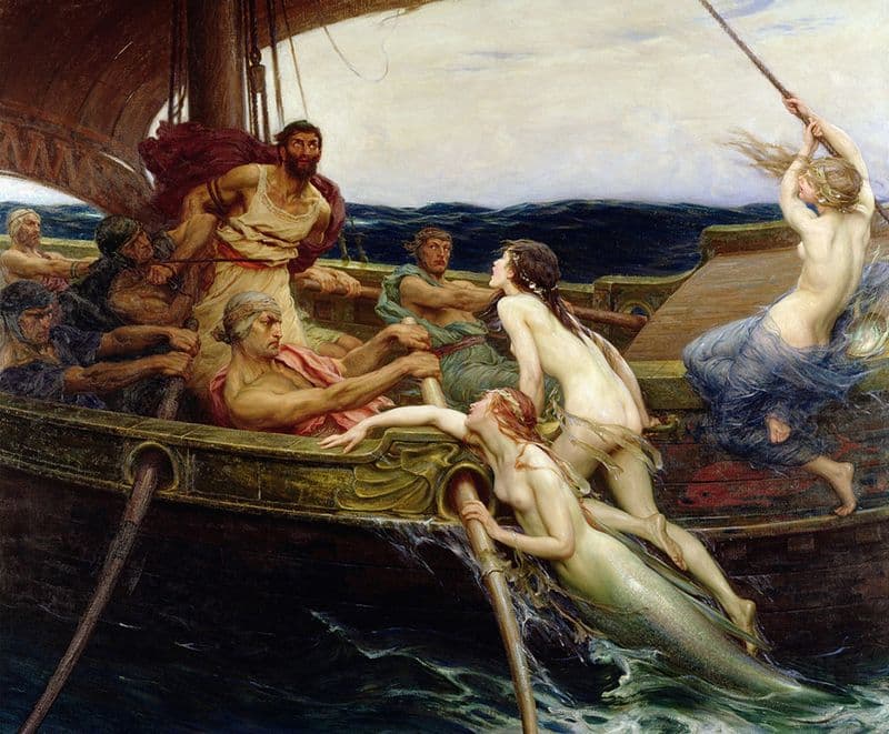 Ulysses And The Sirens (Circa 1909) as a canvas print