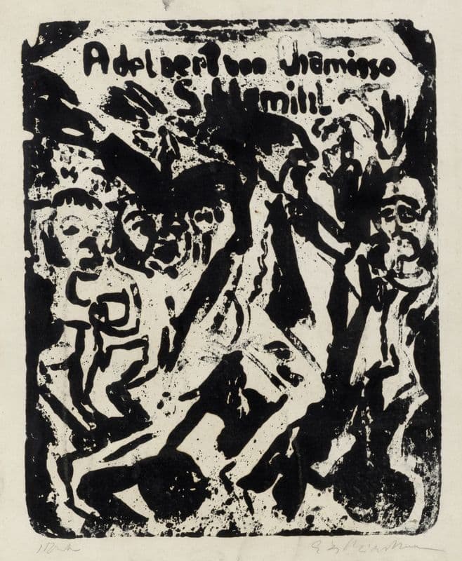 Umschlagzeichnung zu Adelbert von Chamissos Erzählung ‘Peter Schlemihls wundersame Geschichte’ as a canvas print