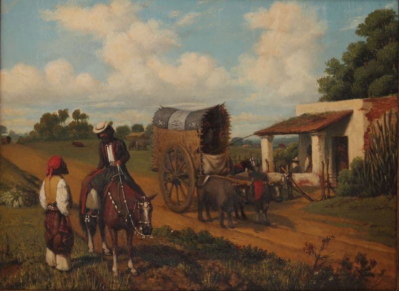 Un alto en la pulpería (circa 1860) as a canvas print