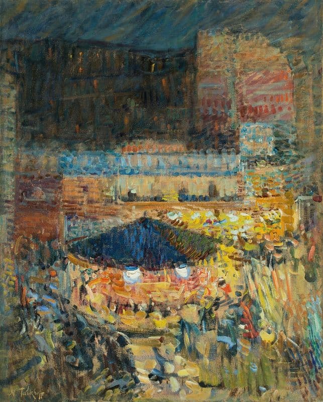 Une fête nocturne (Manège Place du Mène) (Circa 1902-03) as a canvas print