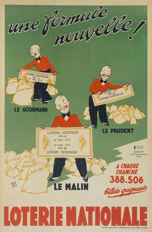 Une Formule Nouvelle Loterie Nationale (1941-1944) as a canvas print