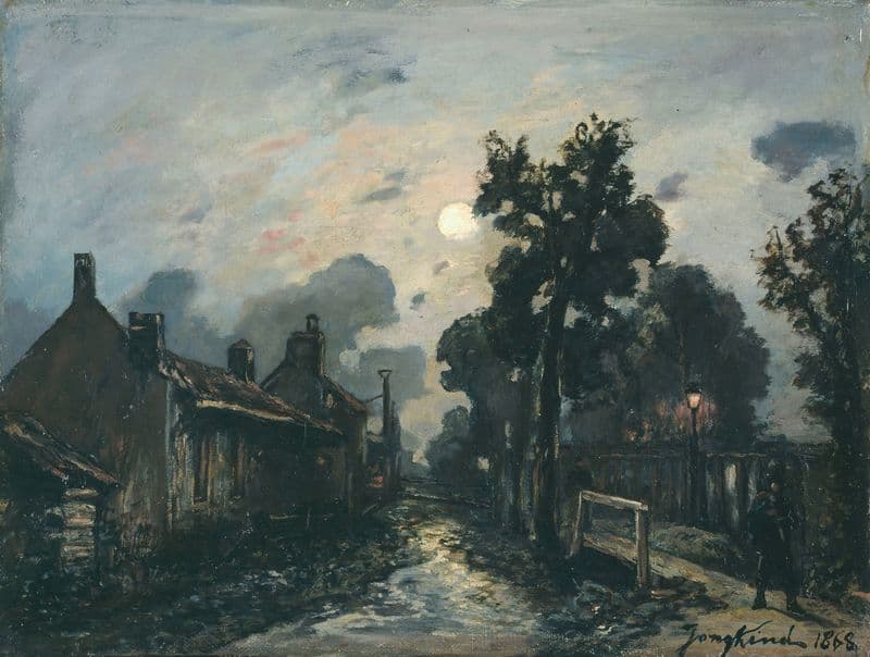 Une rue à Delft, le soir as a canvas print