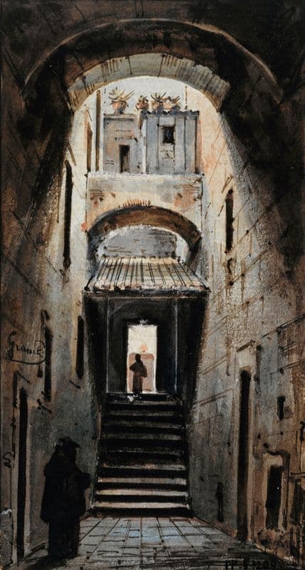 Une rue sous les voûtes as a canvas print