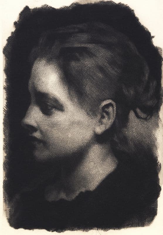 Ung pige i profil med opstrøget hår (1898 - 1899) as a canvas print