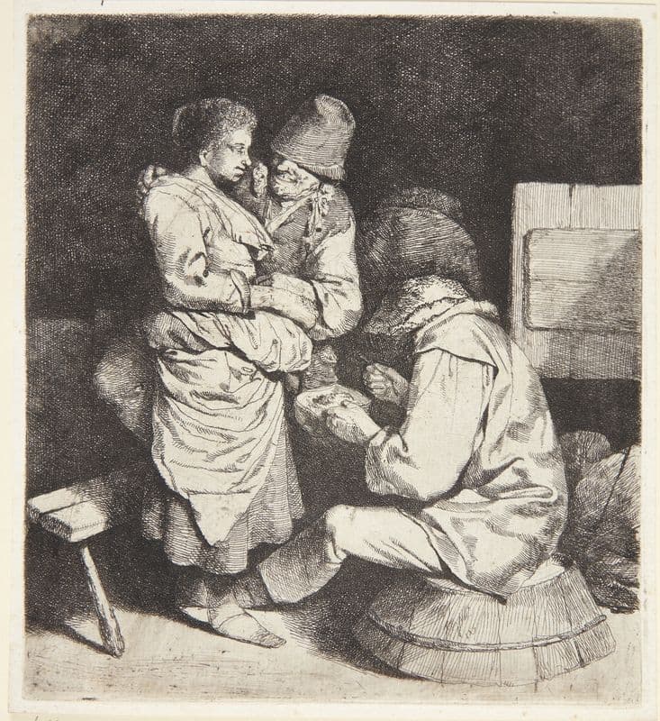 Ung værtinde i en krostue as a canvas print