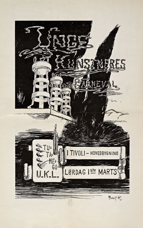 Unge Kunstneres Carneval i Tivoli – Hovedbygning, Lørdag 1ste Marts as a canvas print
