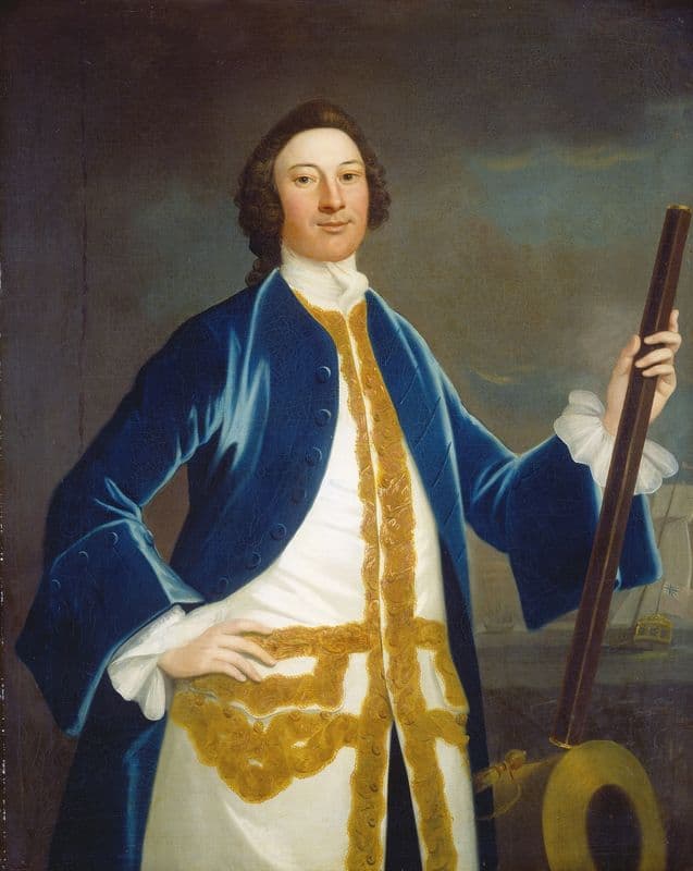 Unidentified British Navy Officer (c. 1745) as a canvas print