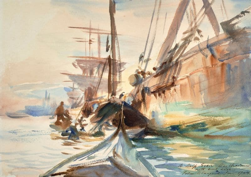 Unloading Boats as a canvas print