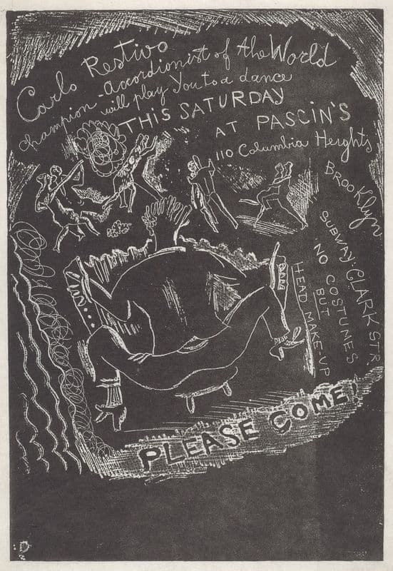 Untitled (Invitation to Party at Jules Pascin’s) as a canvas print