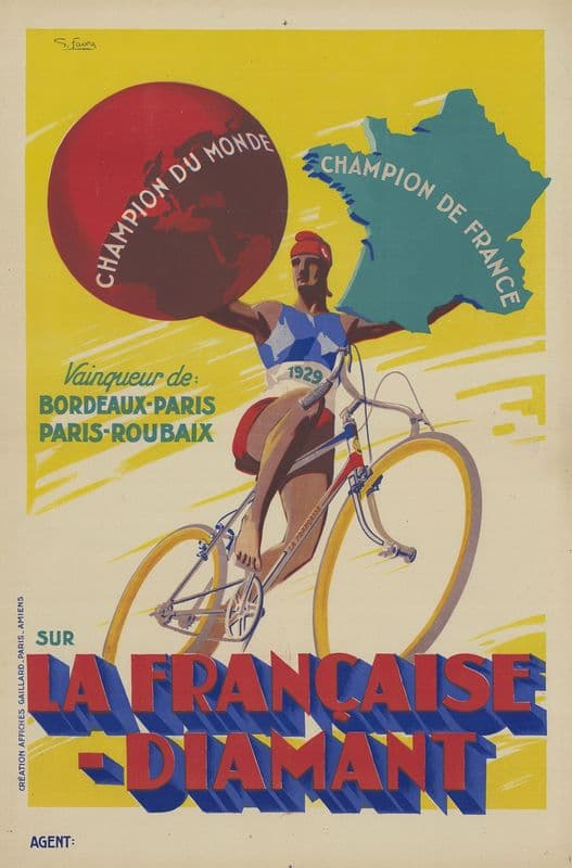Vainqueur de; Bordeaux-Paris, Paris-Roubaix sur La Française-Diamant, 1929 as a canvas print