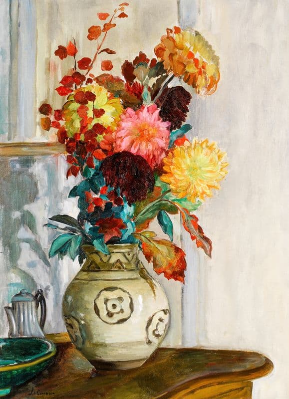 Vase de Chrysantèmes as a canvas print