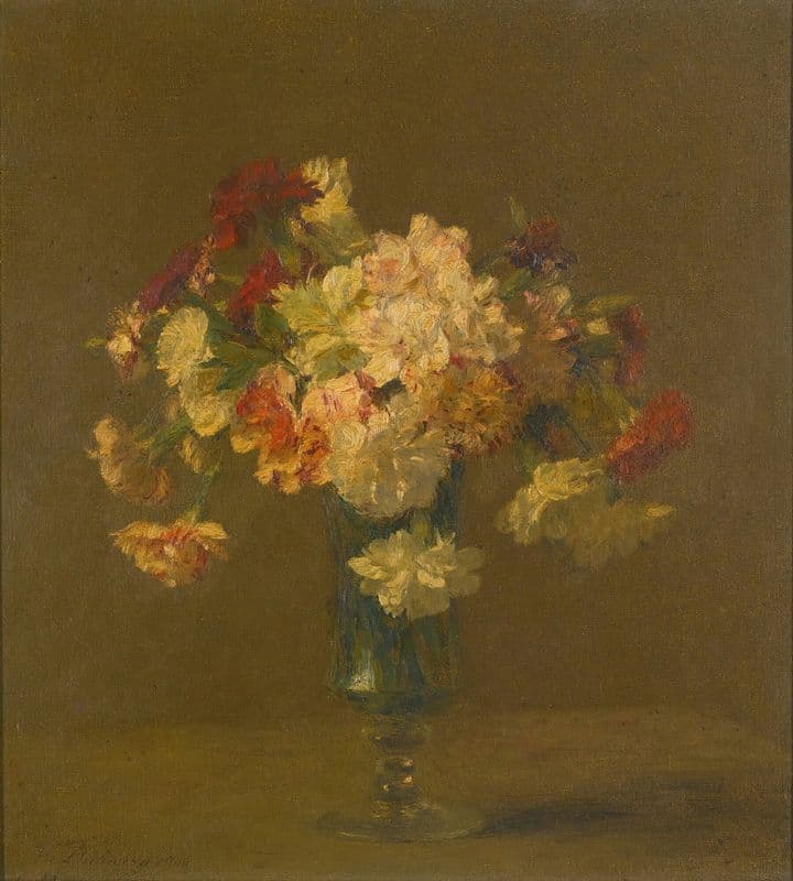 Vase d’oeillets as a canvas print